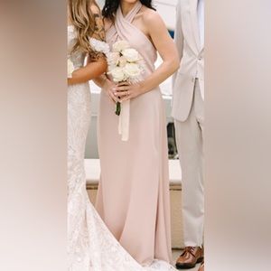 BHLDN Anthropologie Ruby Satin Charmeuse Dress Oyster Size 2 Bridesmaid